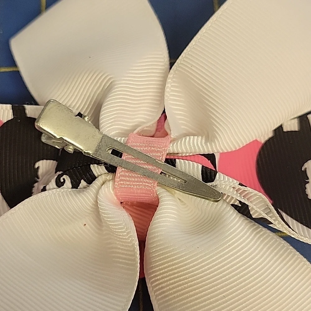 Barbie Hair Bow with Pink and Black Accents 5